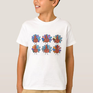Cute Crayon Turkeys Kids Shirt