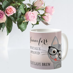 Cute Crazy Cat Lady Personalised Mug