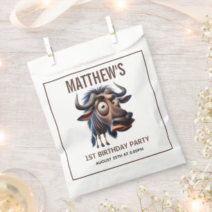 Cute Crazy Cheetah Farm Theme 1st Birthday Favour Bag