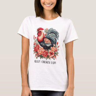 Cute crazy chicken lady add text T-Shirt
