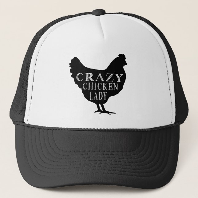Cute Crazy Chicken Lady Trucker Hat (Front)