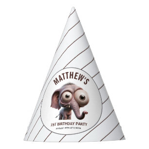 Cute Crazy elephant Farm Theme 1st Birthday Party Hat