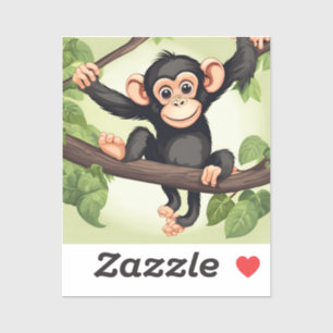 Cute Crazy Funny Chimpanzee Cartoon