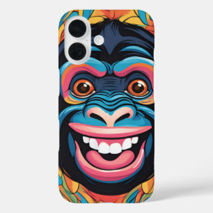 Cute Crazy Funny Chimpanzee  iPhone 16 Case