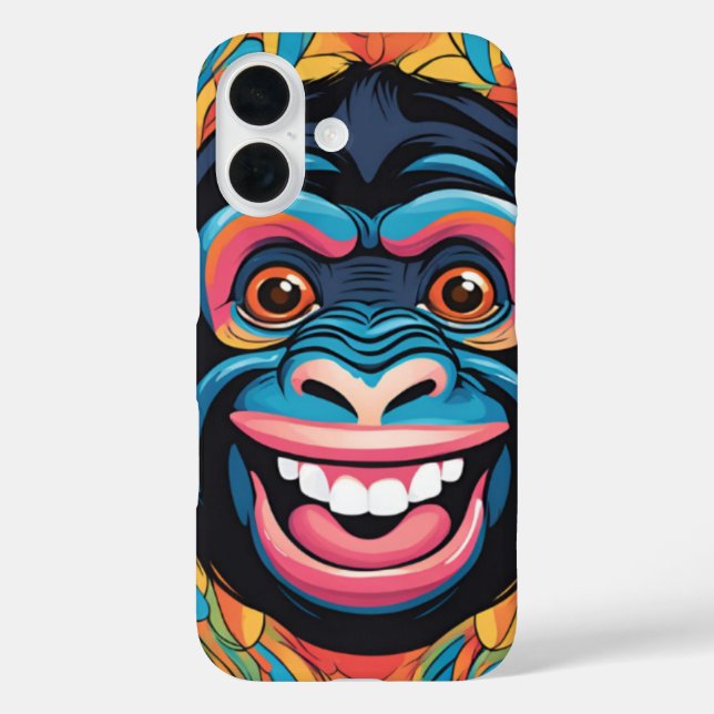 Cute Crazy Funny Chimpanzee  Case-Mate iPhone Case (Back)