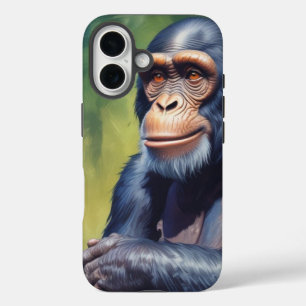 Cute Crazy Funny Chimpanzee  iPhone 16 Case