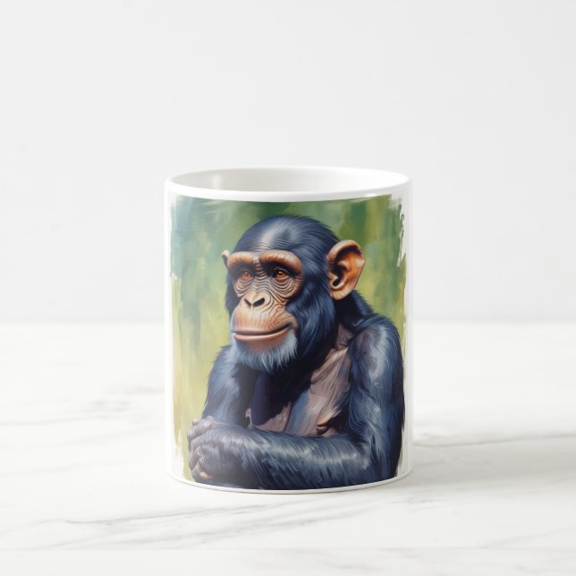 Cute Crazy Funny Chimpanzee  Coffee Mug (Center)