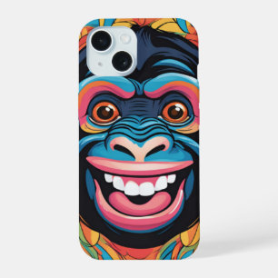 Cute Crazy Funny Chimpanzee iPhone 15 Case
