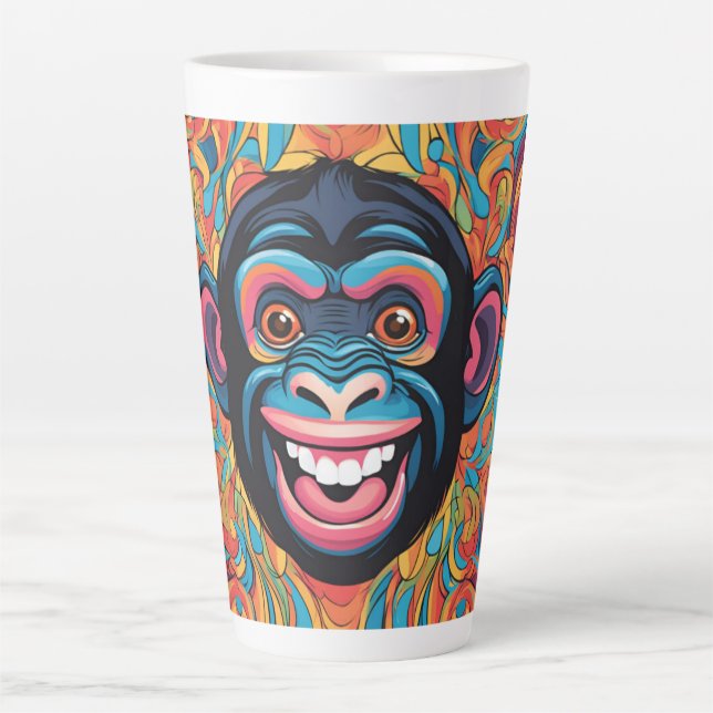 Cute Crazy Funny Chimpanzee Latte Mug (Front)