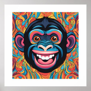 Cute Crazy Funny Chimpanzee  Poster