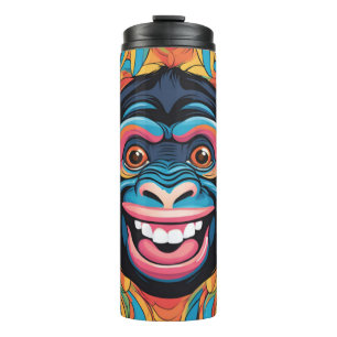 Cute Crazy Funny Chimpanzee Thermal Tumbler