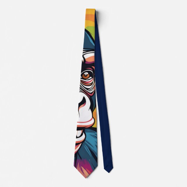 Cute Crazy Funny Chimpanzee  Tie (Front)