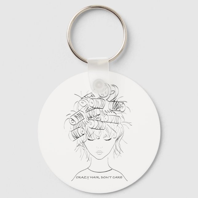 Cute Crazy Hair Key Ring (Front)