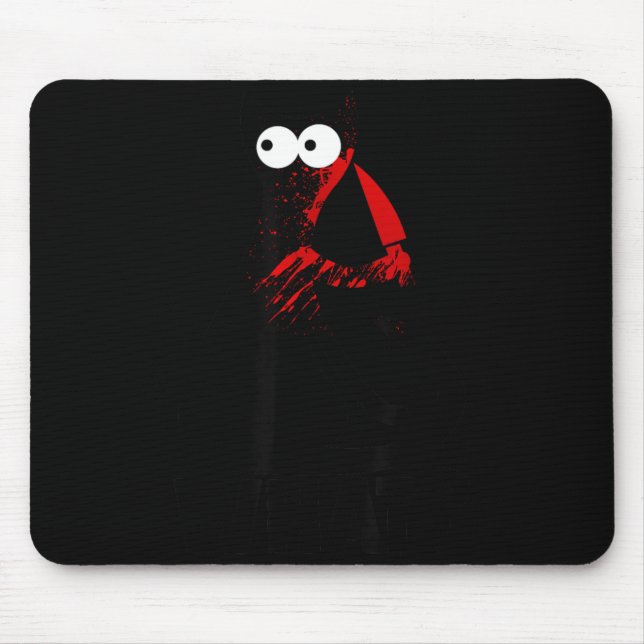 Cute Crazy Murderous Black Cat What With Knife Mouse Pad (Front)