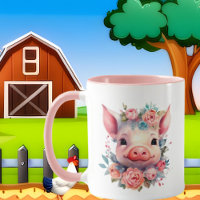 cute crazy pig lady add text