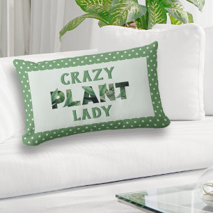 Cute Crazy Plant Lady Plant Lover Lumbar Cushion
