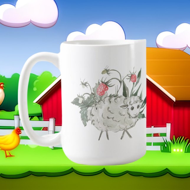 cute crazy sheep lady add text  coffee mug (Creator Uploaded)