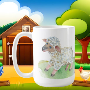 cute crazy sheep lady  coffee mug