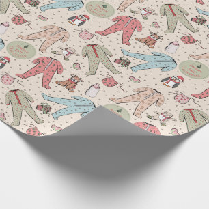 Cute Cream Baby's First Christmas Personalised Wrapping Paper