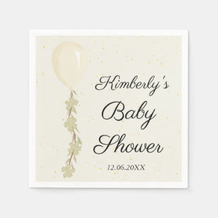 Cute Cream Balloon Baby Shower Napkin