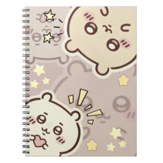 Cute Cream Bear Pattern Spiral Notebook - Minimali
