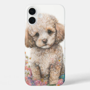 CUTE CREAM COLORED POODLE PUPPY DOG iPhone 16 PLUS CASE