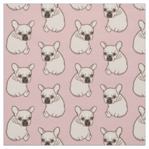 Cute cream Frenchie needs some love Fabric