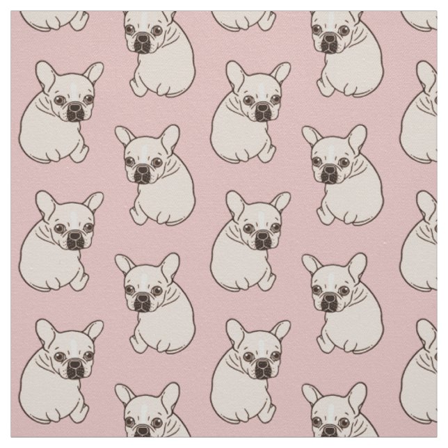 Cute cream Frenchie needs some love Fabric (Swatch)