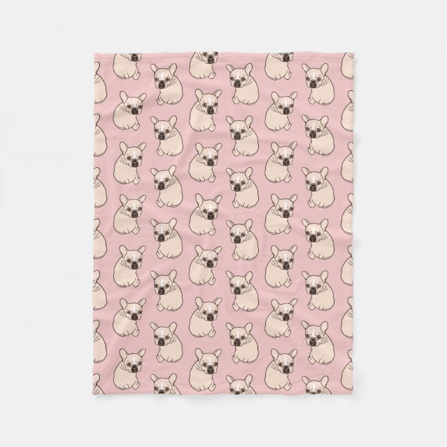 Cute cream Frenchie needs some love Fleece Blanket (Front)