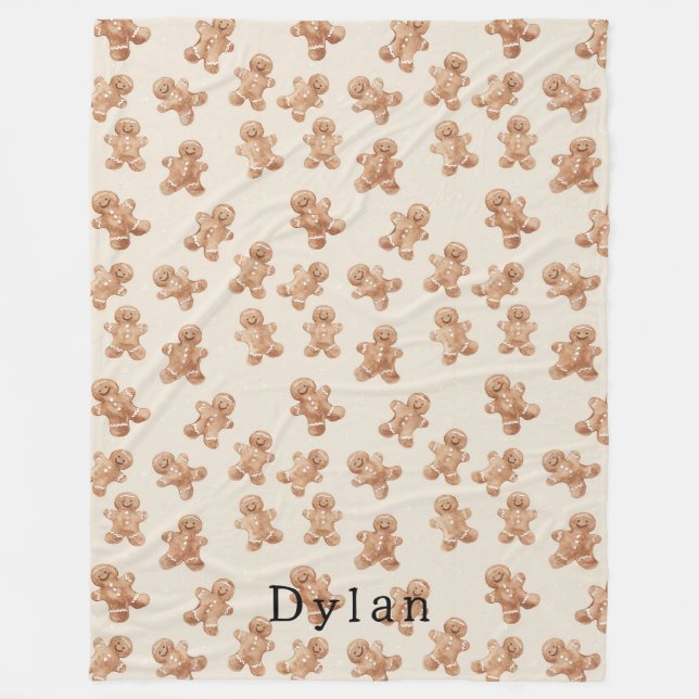 Cute Cream Gingerbread Cookies   Fleece Blanket (Front)