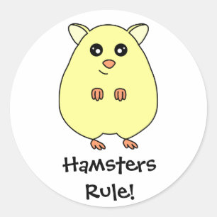 Cute Cream Hamsters Rule Stickers