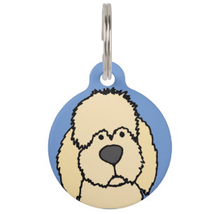 Cute Cream Labradoodle Puppy Dog Pet Tag