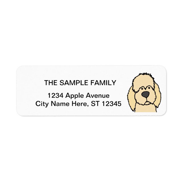 Cute Cream Labradoodle Puppy Dog Return Address Label (Front)