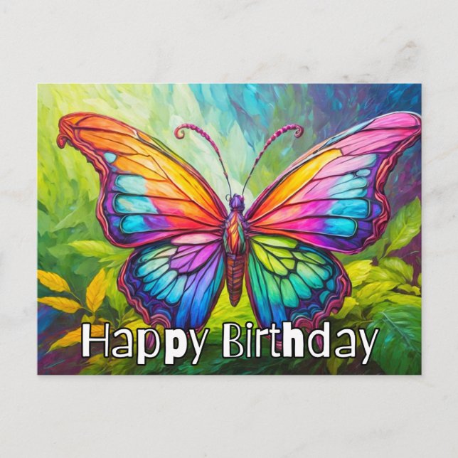 Cute Creative Butterfly Art Postcard (Front)