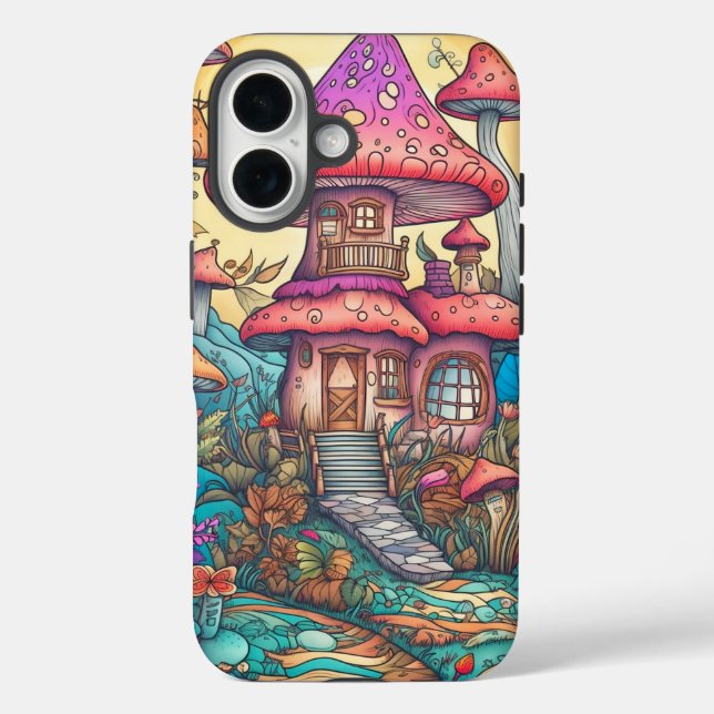 Cute Creative Mushroom Hut Illustration Case-Mate iPhone Case (Back)