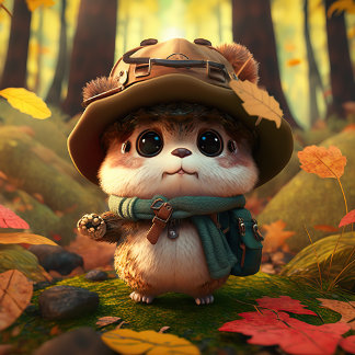 Cute creature square sticker