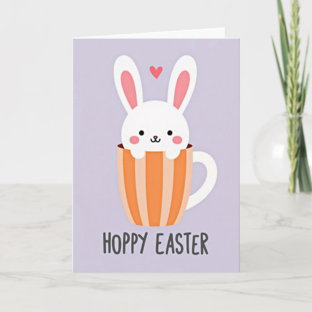 Cute Creature Teacup Hello Card (Front)
