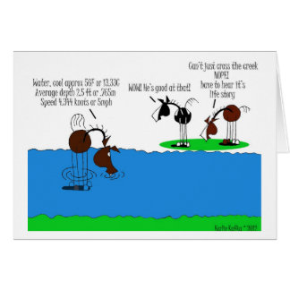 Cute Creek Crossing Horse Cartoon