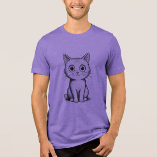 Cute Creepy Black Cat Sketch T-Shirt Tri-Blend Shirt