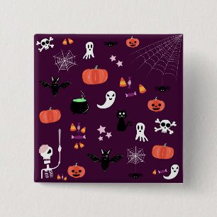 Cute Creepy Halloween Art 15 Cm Square Badge