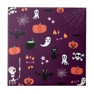 Cute Creepy Halloween Art Ceramic Tile