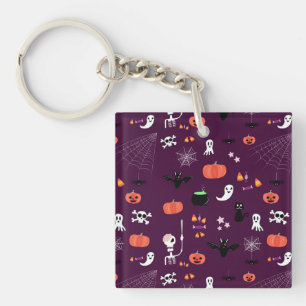 Cute Creepy Halloween Art Key Ring