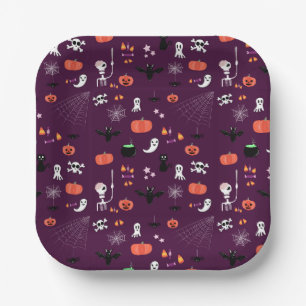 Cute Creepy Halloween Art Paper Plate