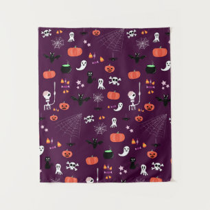 Cute Creepy Halloween Art Tapestry