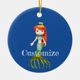 Cute Creepy Mermaid Witch Thunder_Cove Ceramic Ornament