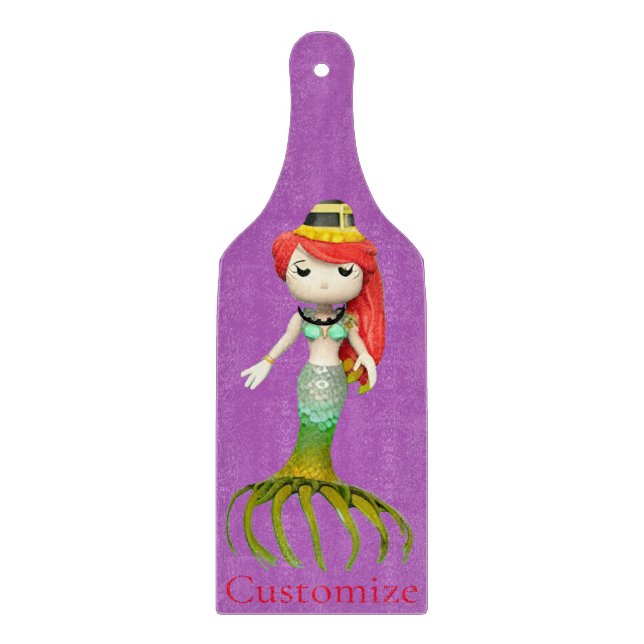 Cute Creepy Mermaid Witch Thunder_Cove  Cutting Board (Front)