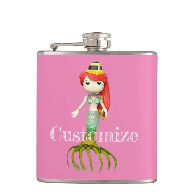 Cute Creepy Mermaid Witch Thunder_Cove  Hip Flask (Front)