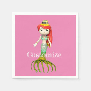 Cute Creepy Mermaid Witch Thunder_Cove Napkin