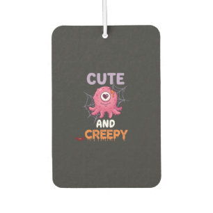 Cute Creepy Pink Monster Halloween Spider Web Bats Car Air Freshener