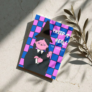 Cute Creepy Witch Halloween Party Creep It Real Card